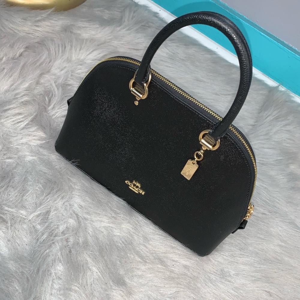 Medium black Coach leather satchel